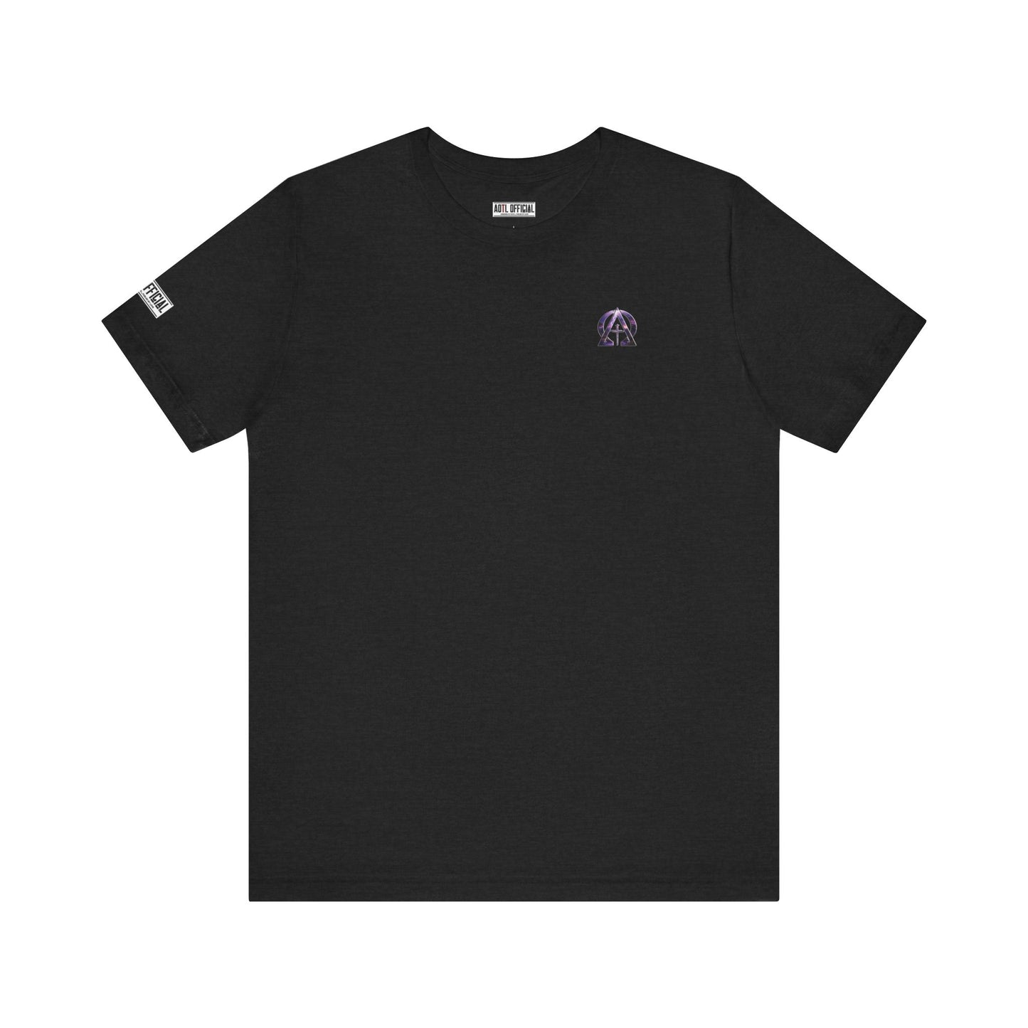 Alpha & Omega Purple Lightning Micro Emblem Unisex Christian T-shirt