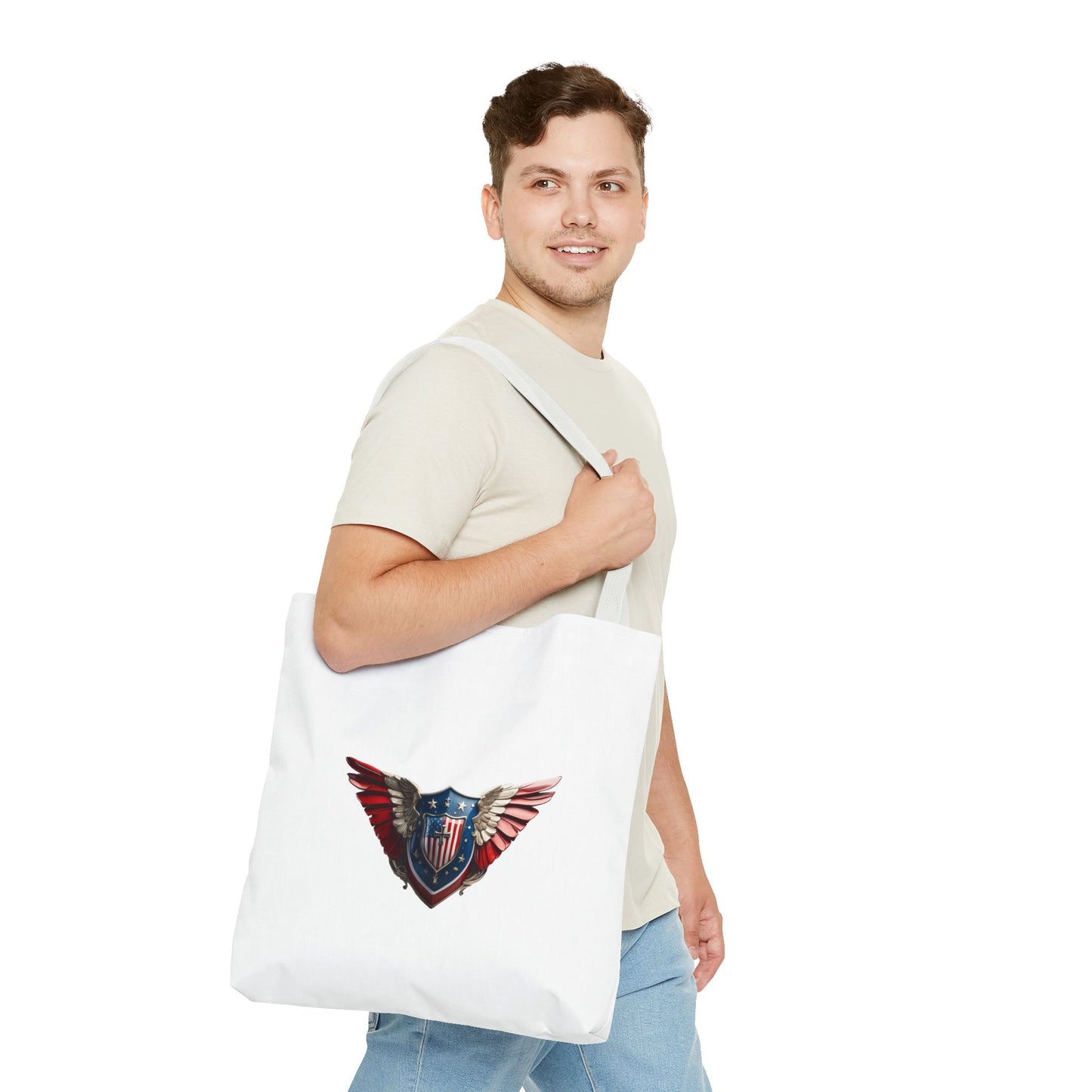3D Winged Shield Patriotic Christian Tote bag