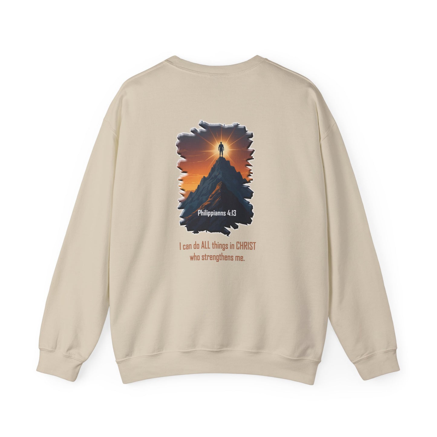Declaring Your Destiny Blue & Gold Logo/ Philippians 4:13 Unisex Heavy Blend™ Crewneck Sweatshirt