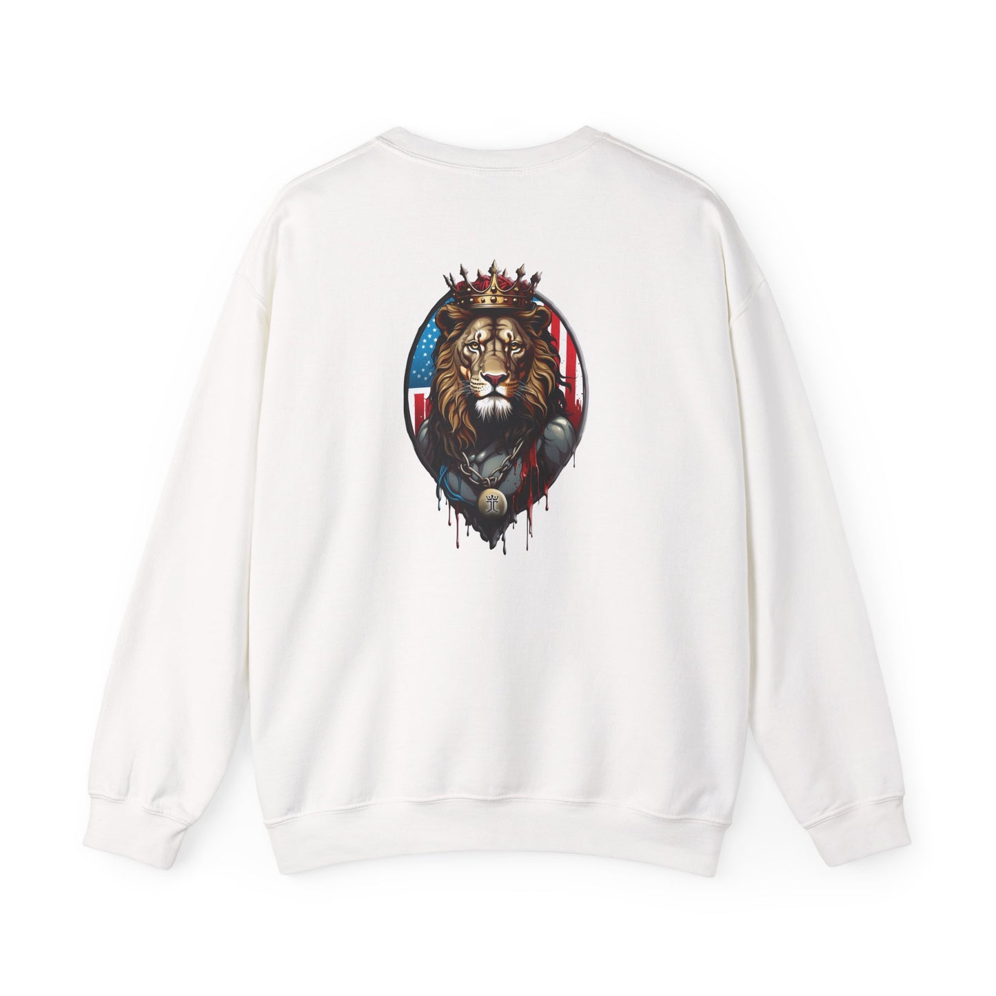 Declaring Your Destiny USA Logo/Royal Majesty Lion Of Judah Unisex Heavy Blend™ Crewneck Sweatshirt