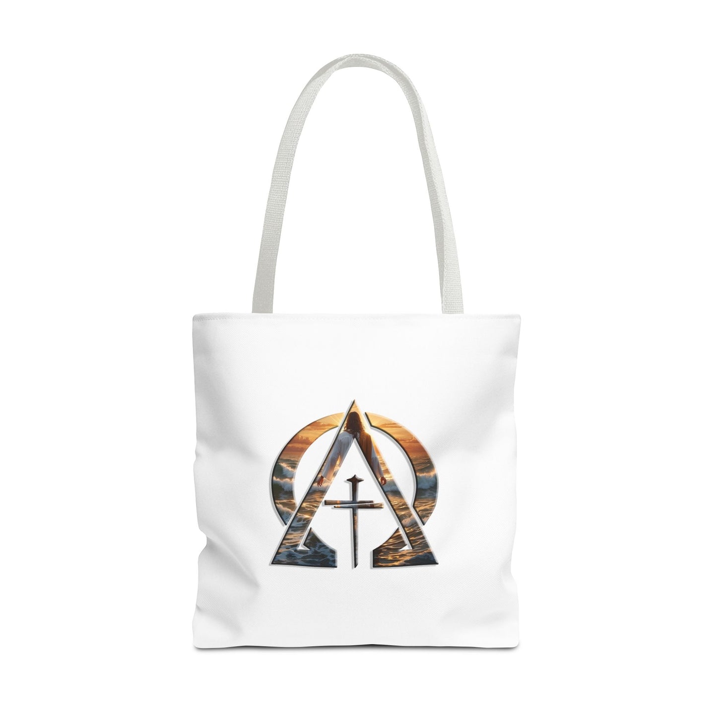 Alpha & Omega Jesus Walking On Water Christian Tote Bag