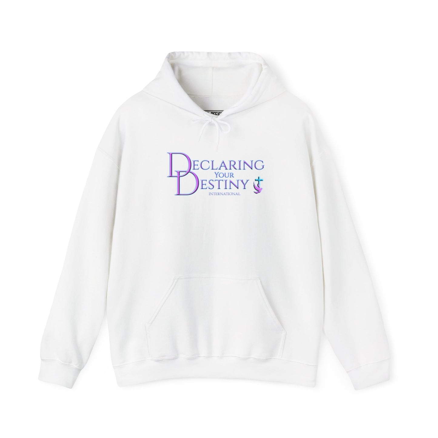 Declaring Your Destiny Purple-Teal logo/ Ephesians 3:20 Unisex Heavy Blend™ Hooded Sweatshirt