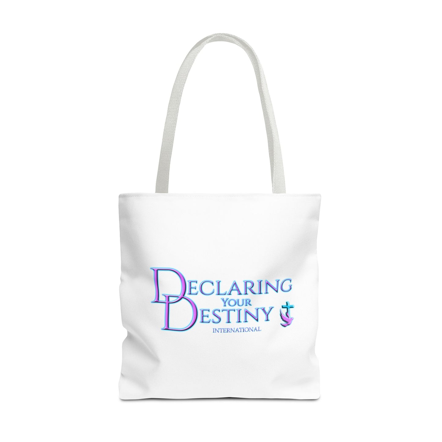 Declaring Your Destiny log in Lilac & Teal/ 2 Corinthians 5:7 Christian Tote bag