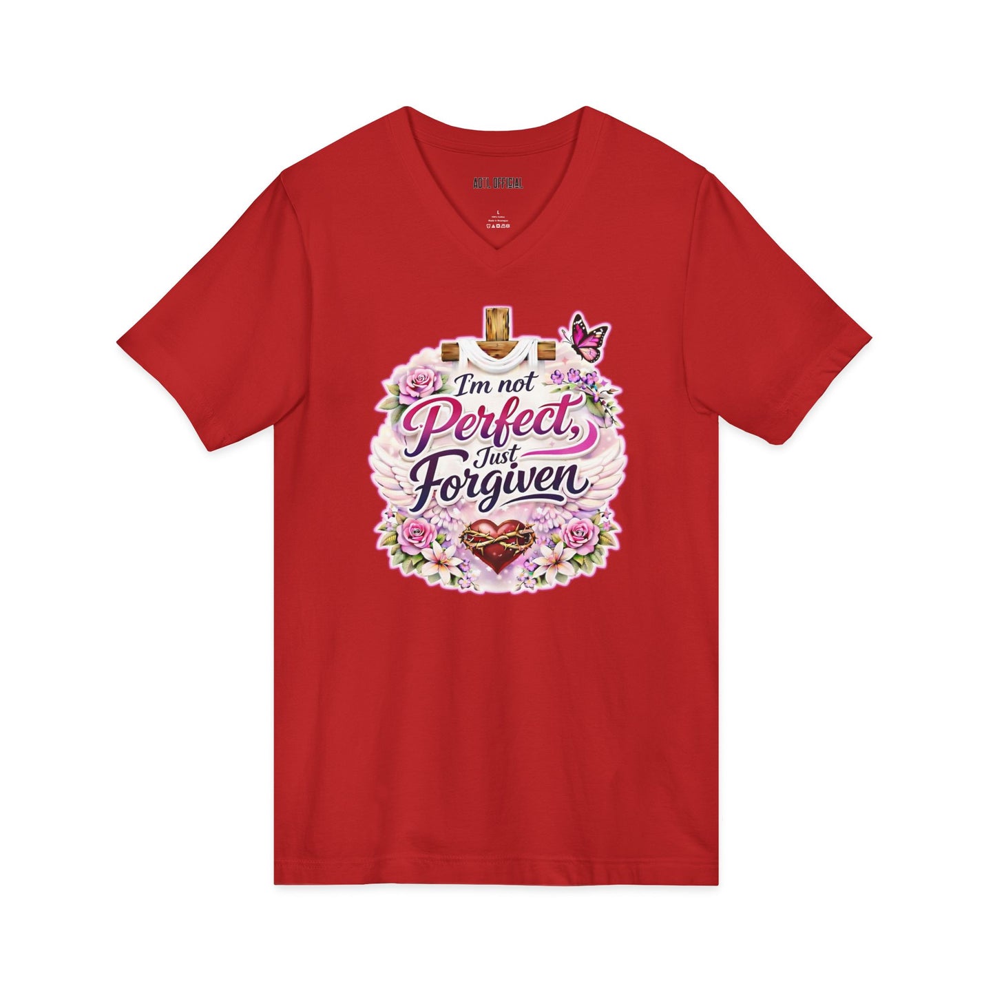 I'm Not Perfect, Just Forgiven Nature Edition V-Neck Tee