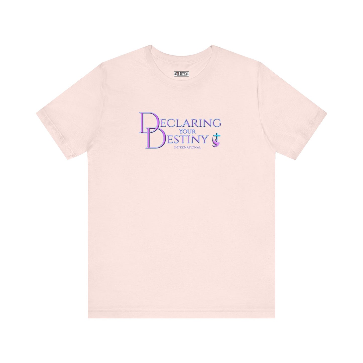 Declaring Your Destiny Lilac & Teal logo/2 Corinthians 5:7