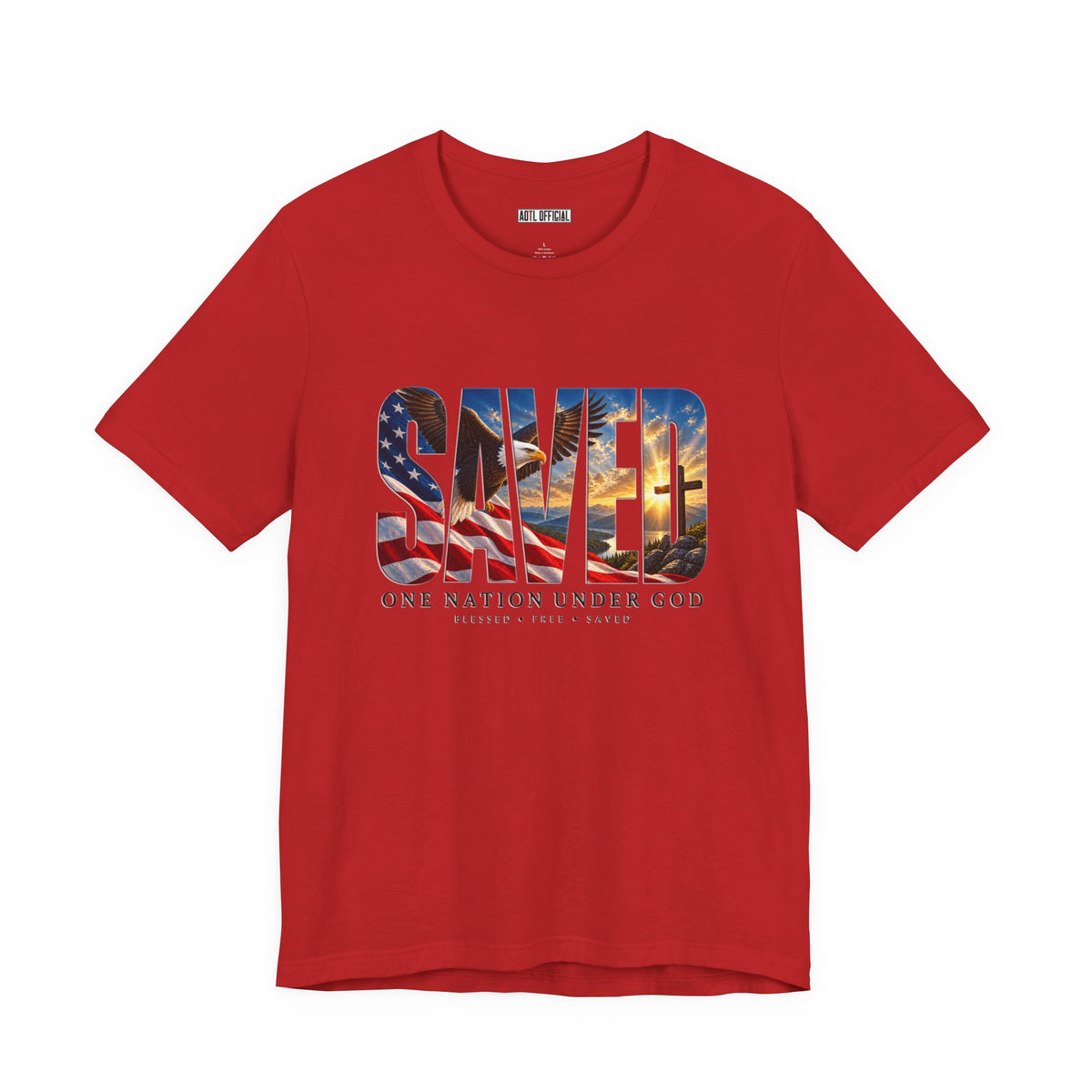 Saved-One Nation Under God Christian T-shirt