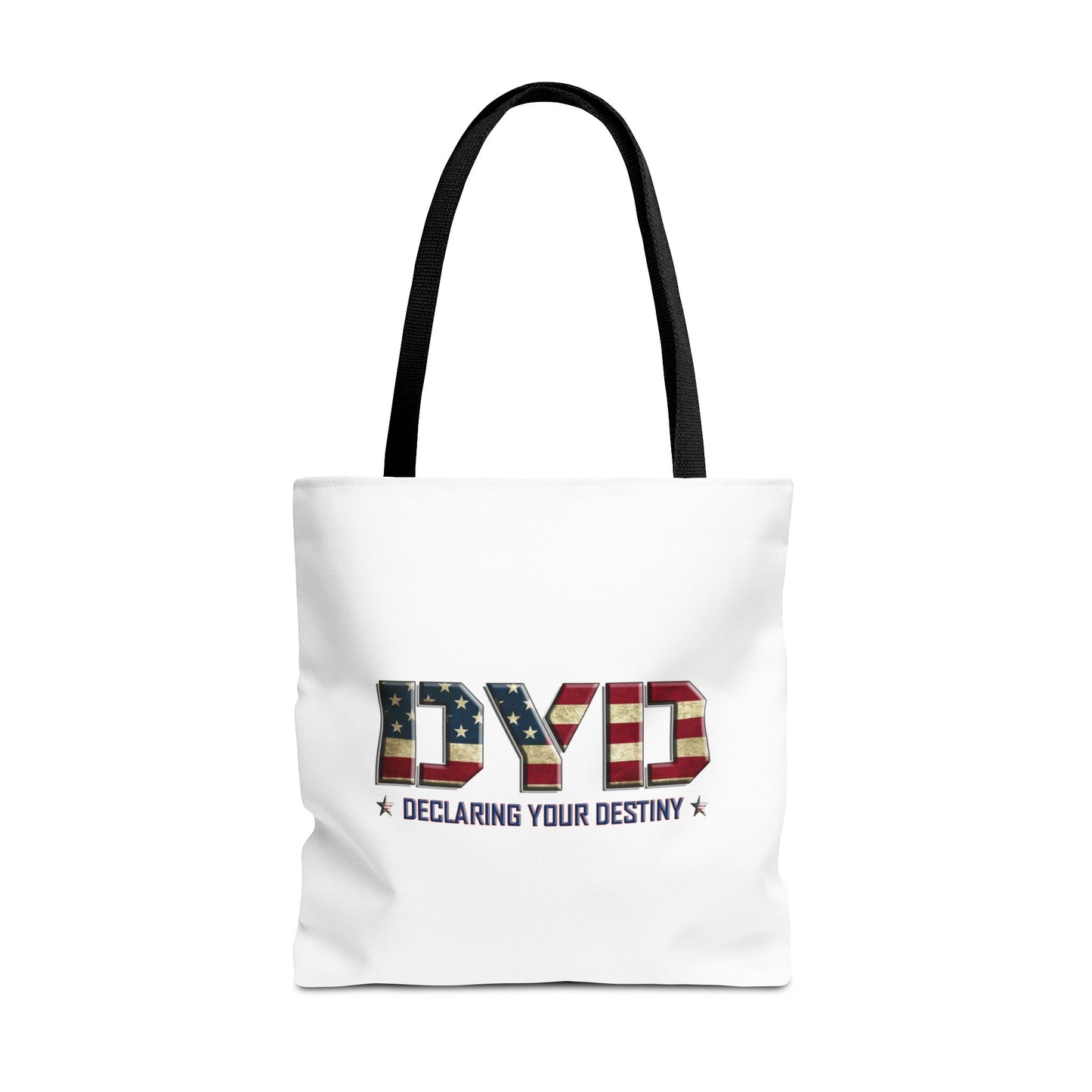 Declaring Your Destiny USA logo/ USA Alpha & Omega Christian Tote bag