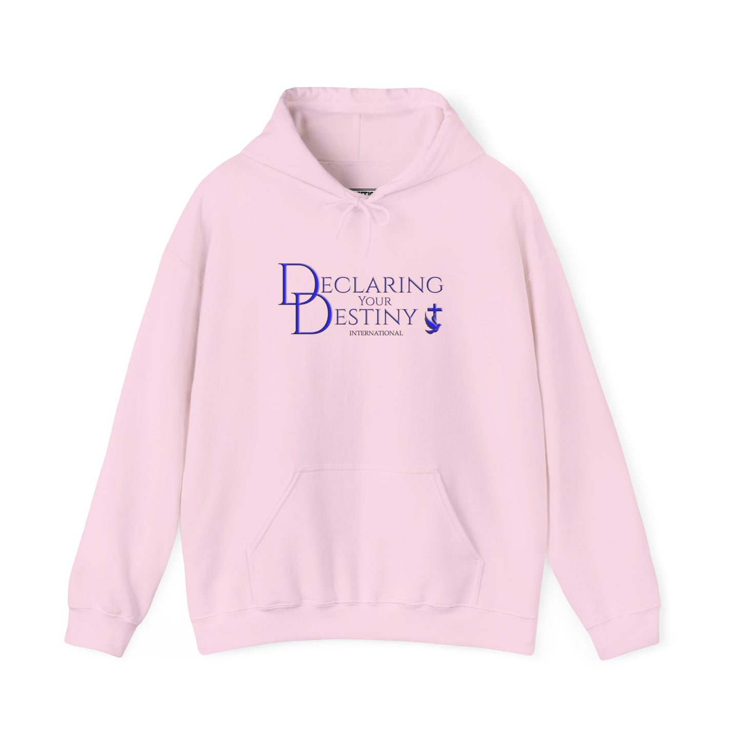 Declaring Your Destiny Blue & Gold logo/ Alpha & Omega Jesu Walking On Water Unisex Heavy Blend™ Hooded Sweatshirt