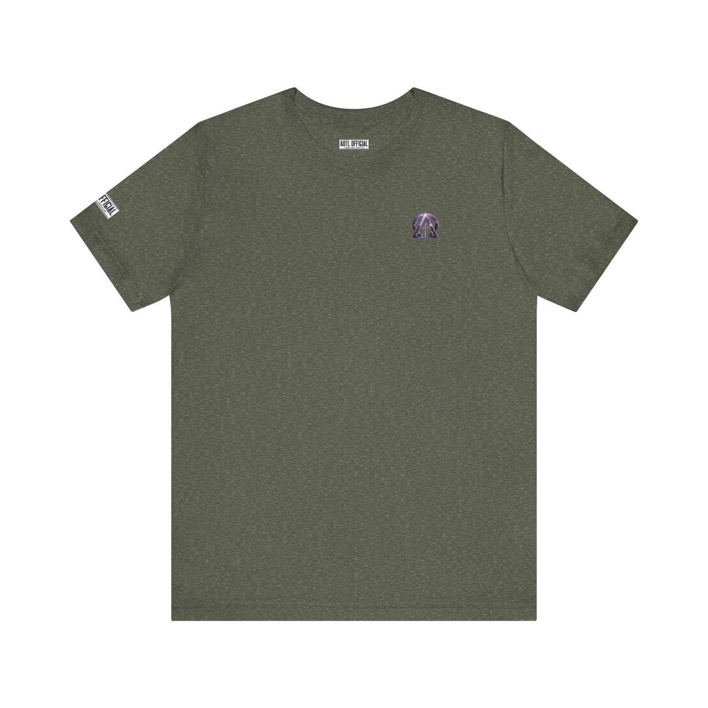 Alpha & Omega Purple Lightning Micro Emblem Unisex Christian T-shirt