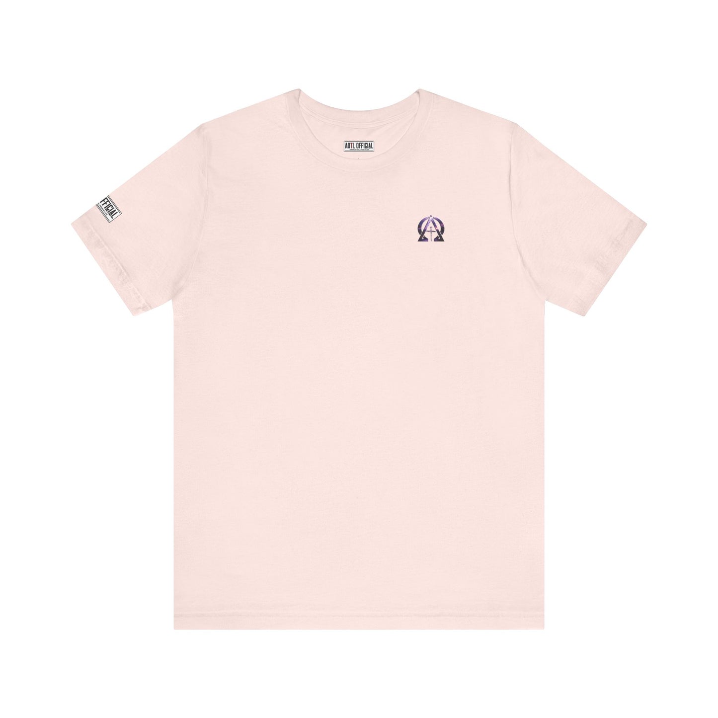 Alpha & Omega Purple Lightning Micro Emblem Unisex Christian T-shirt