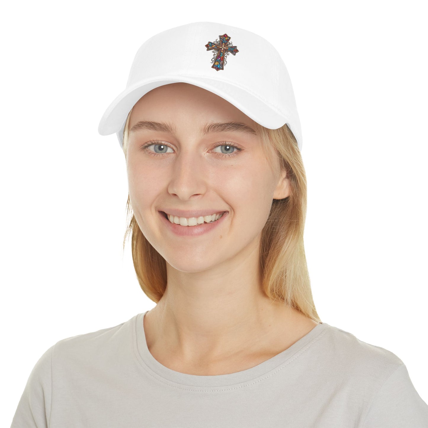 Radiant Floral Cross Christian Baseball Cap