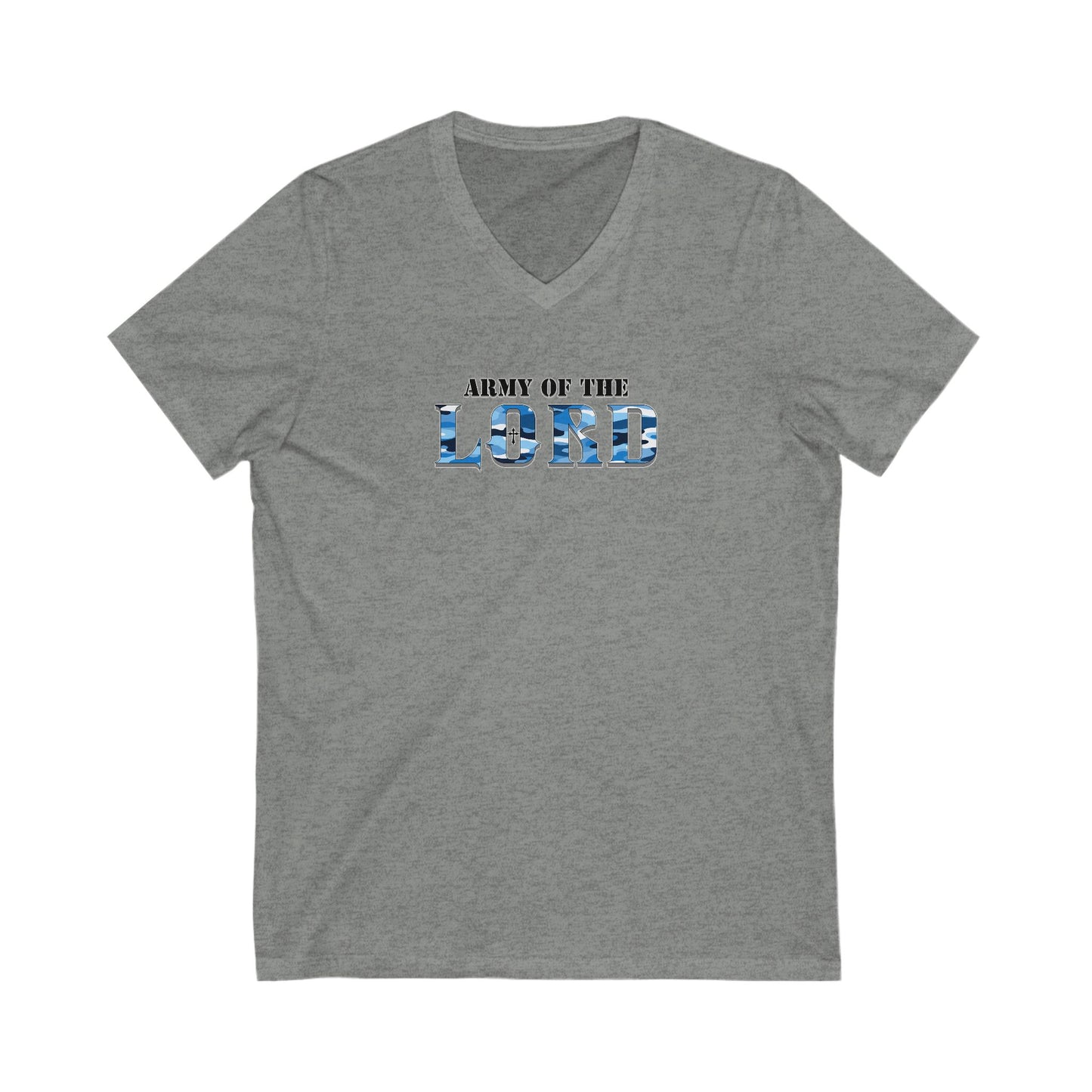 V-Neck Tee, Blue Camo Army Of the Lord