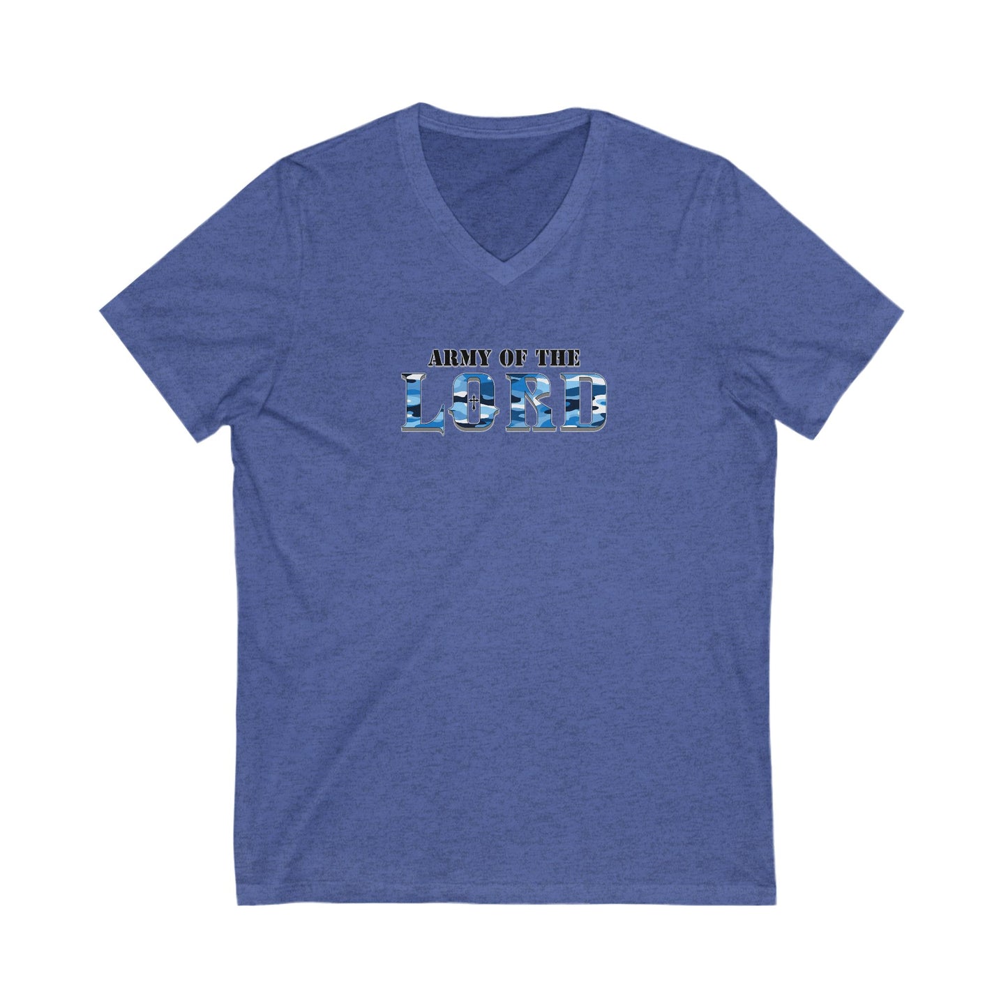 V-Neck Tee, Blue Camo Army Of the Lord