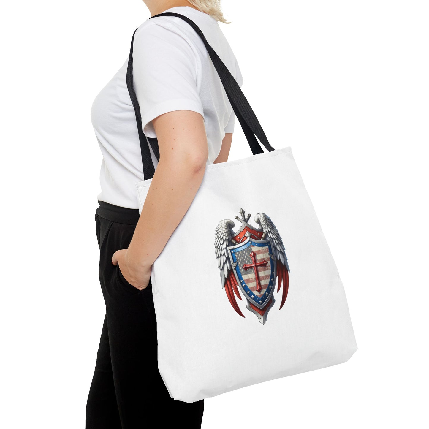 Winged Guardian Patriotic Christian Tote bag
