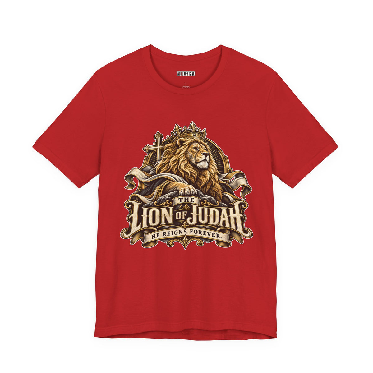 Lion of Judah — He Reigns Forever Christian T-shirt