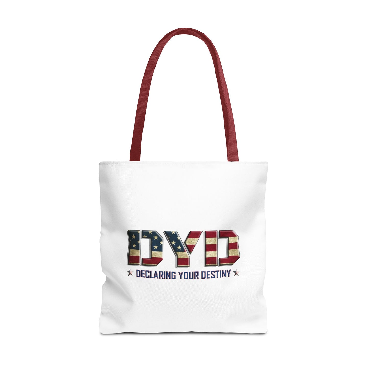 Declaring Your Destiny USA logo/ USA Alpha & Omega Christian Tote bag