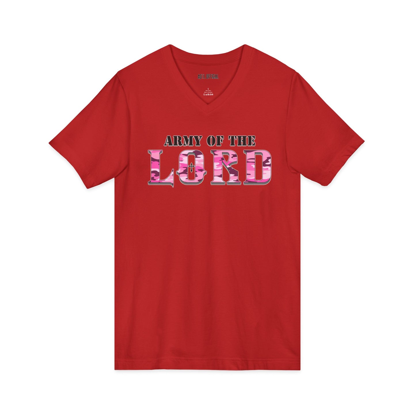 Pink Army of the Lord V-neck Tee