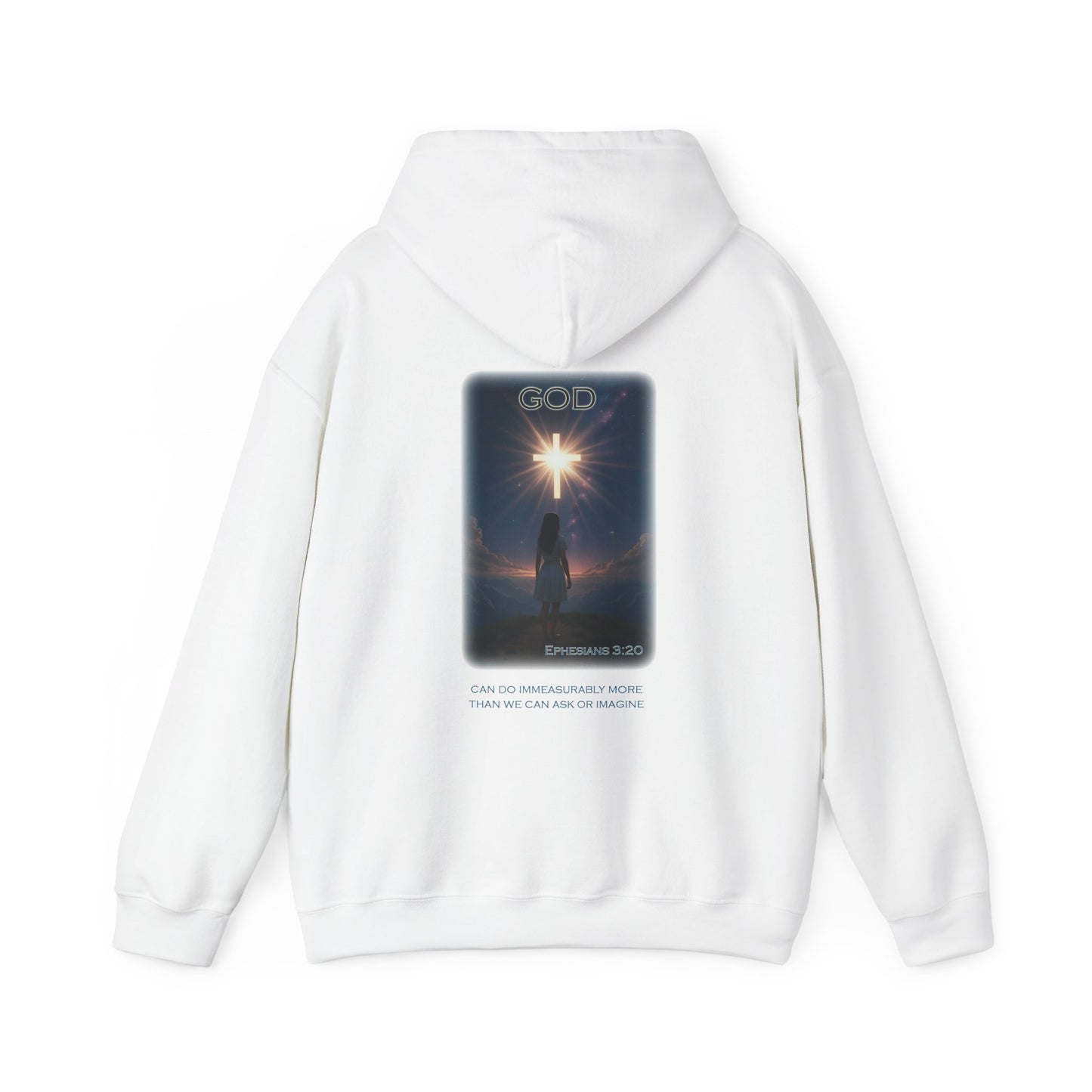 Declaring Your Destiny Purple-Teal logo/ Ephesians 3:20 Unisex Heavy Blend™ Hooded Sweatshirt
