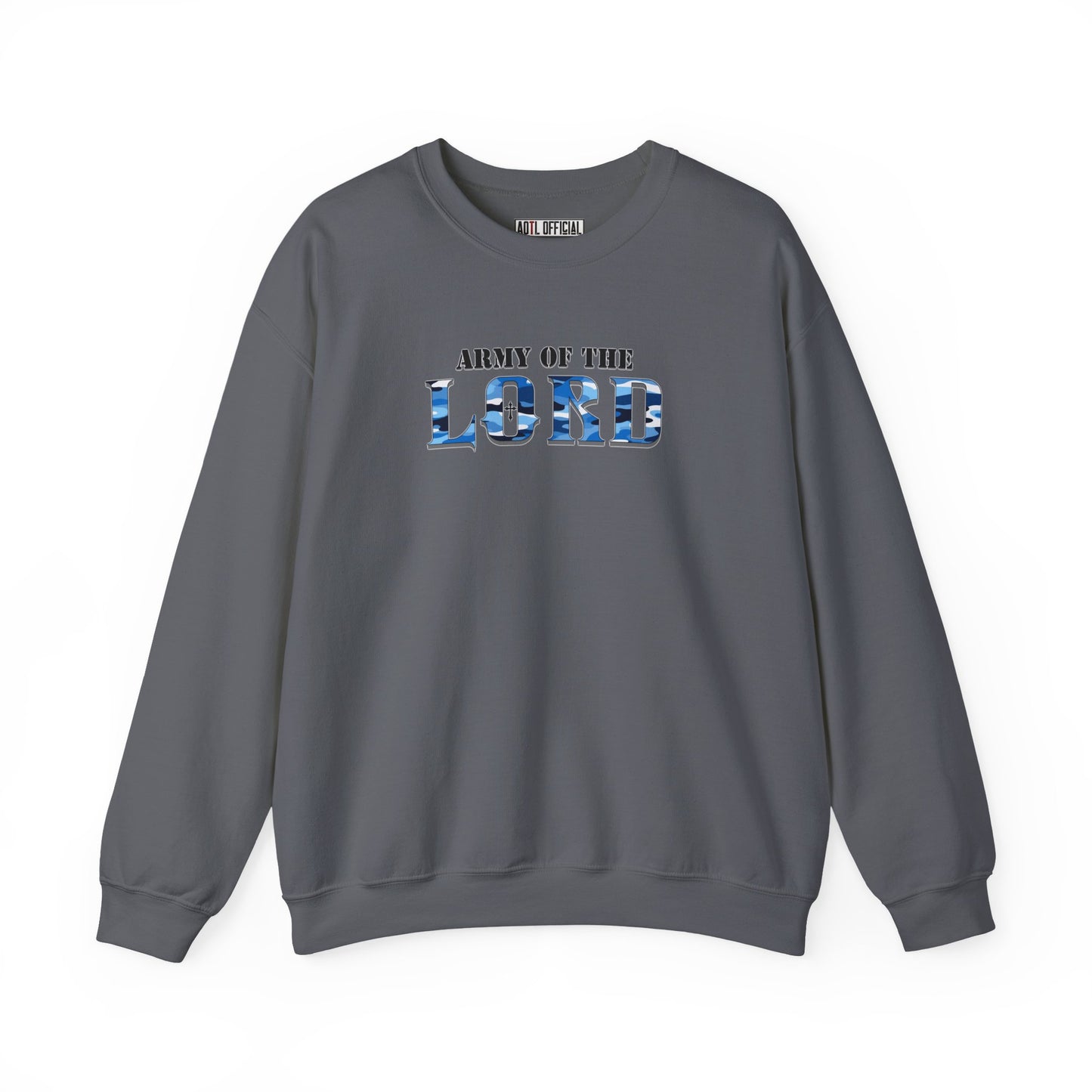 Blue Camo Army of the Lord Unisex Heavy Blend™ Crewneck Sweatshirt