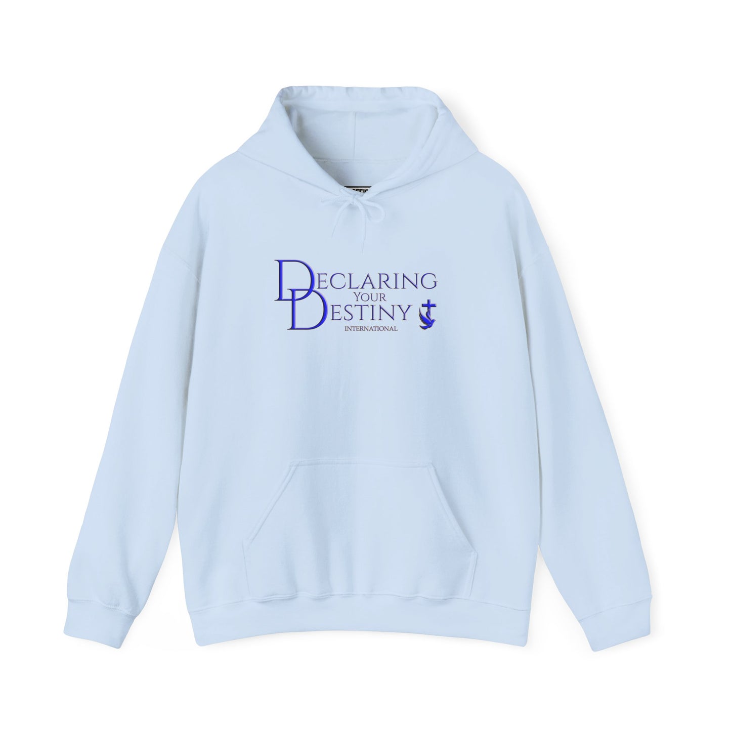 Declaring Your Destiny Blue & Gold logo/ Alpha & Omega Jesu Walking On Water Unisex Heavy Blend™ Hooded Sweatshirt