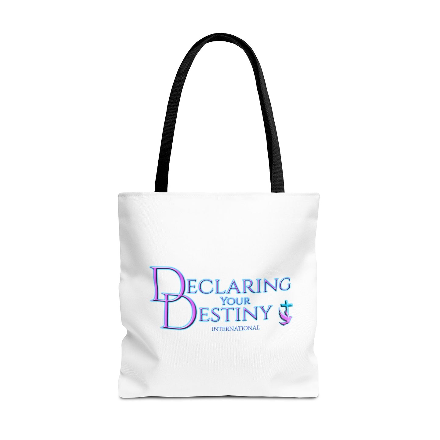 Declaring Your Destiny log in Lilac & Teal/ 2 Corinthians 5:7 Christian Tote bag