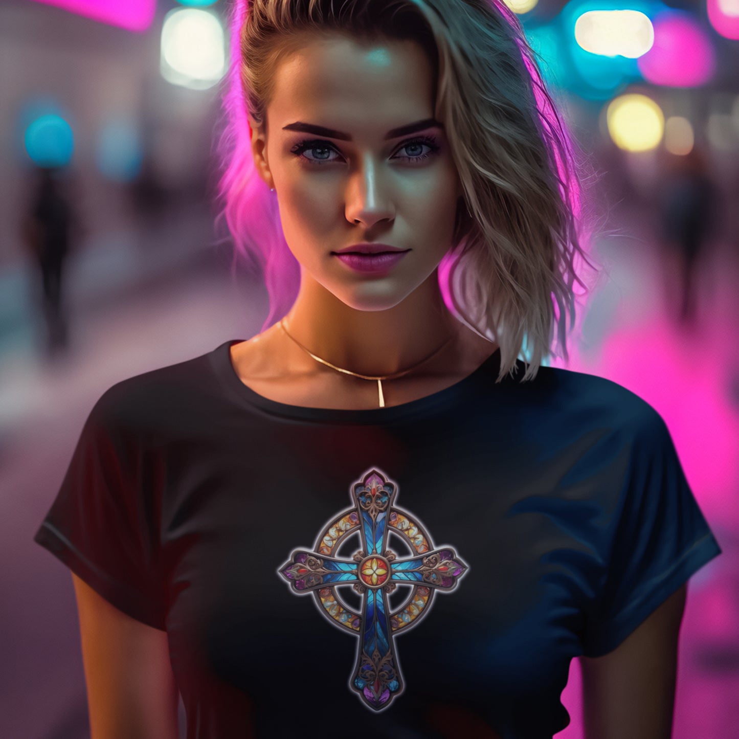 Radiant Cross Christian Unisex Short Sleeve Tee