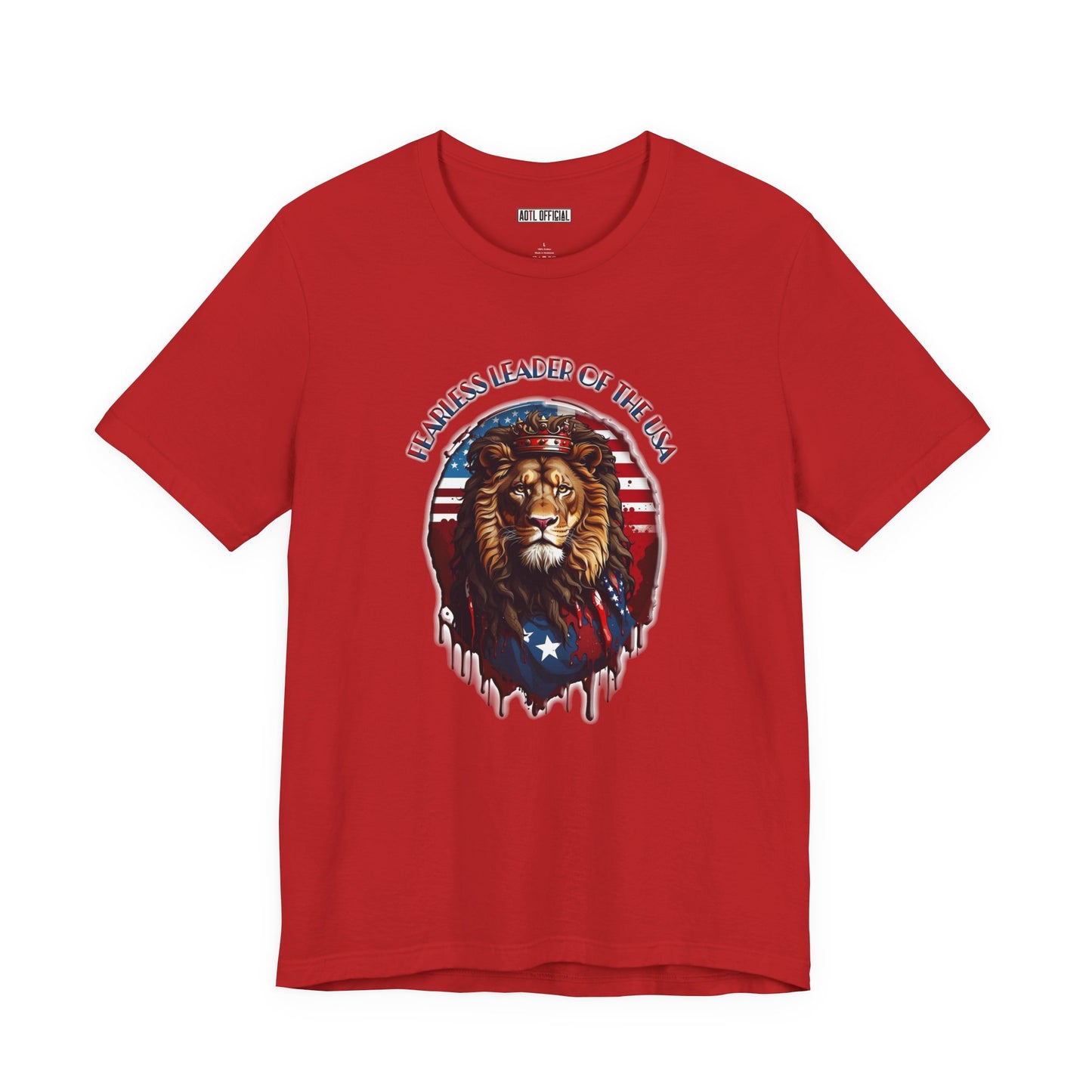 Lion of Judah: Fearless Leader of Faith Patriotic Christian Unisex Short Sleeve Tee