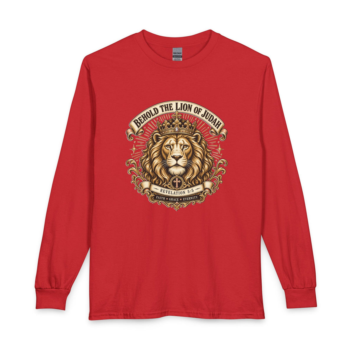 Behold the Lion of Judah — Revelation 5:5 Christian Long Sleeve Shirt