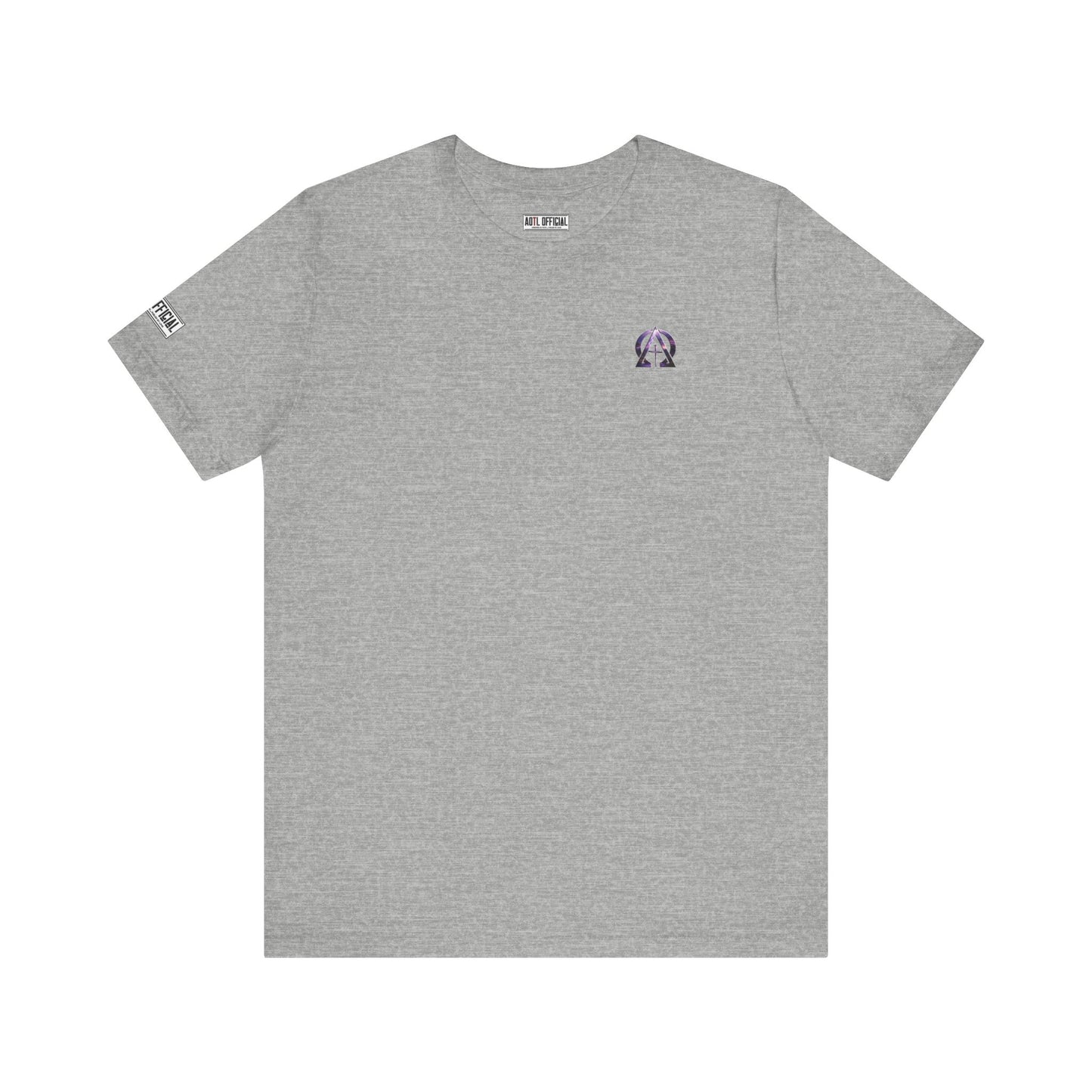 Alpha & Omega Purple Lightning Micro Emblem Unisex Christian T-shirt