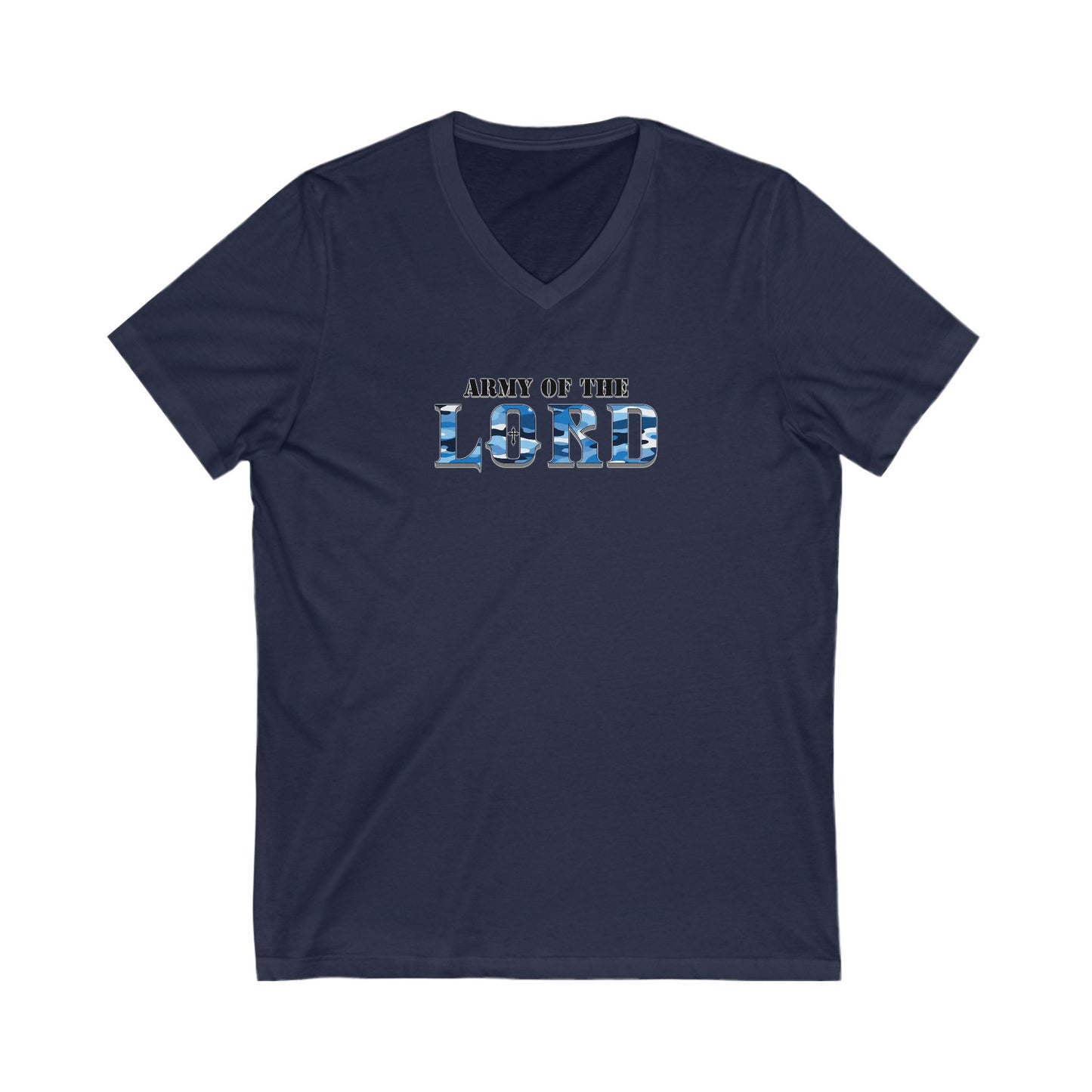 V-Neck Tee, Blue Camo Army Of the Lord