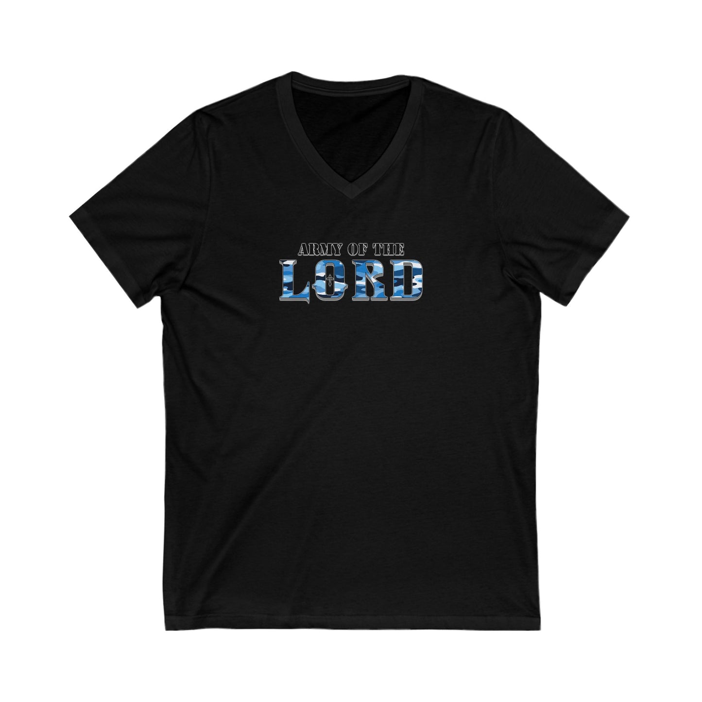 V-Neck Tee, Blue Camo Army Of the Lord
