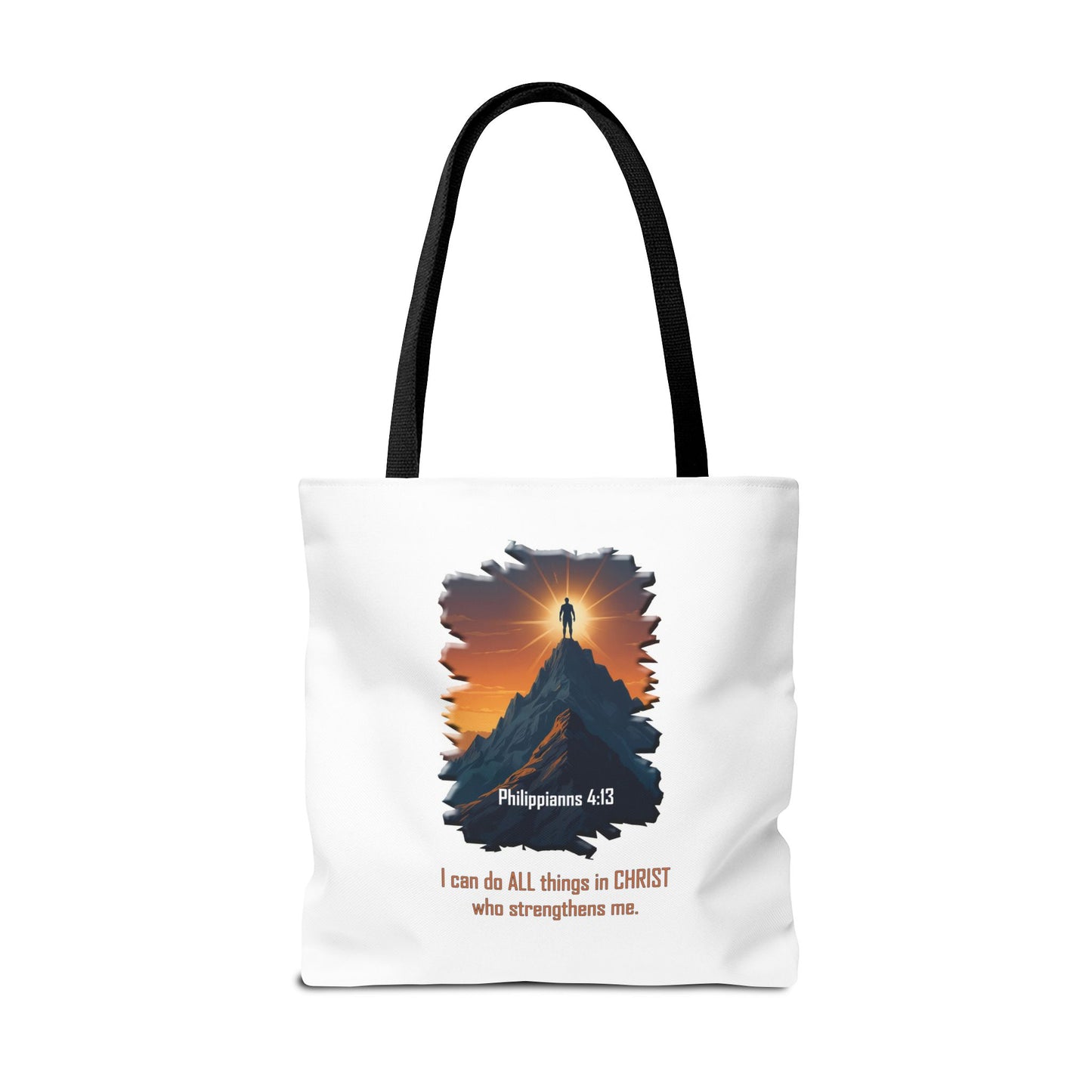 Declaring Your Destiny Blue and Gold logo/ Philippians 4:13 Christian Tote bag