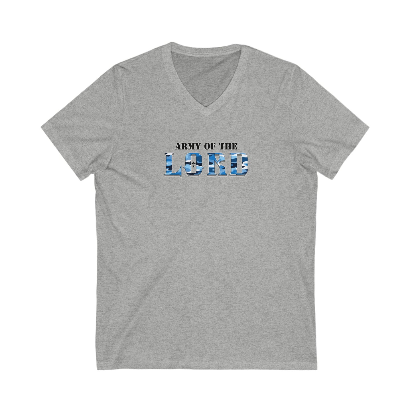 V-Neck Tee, Blue Camo Army Of the Lord