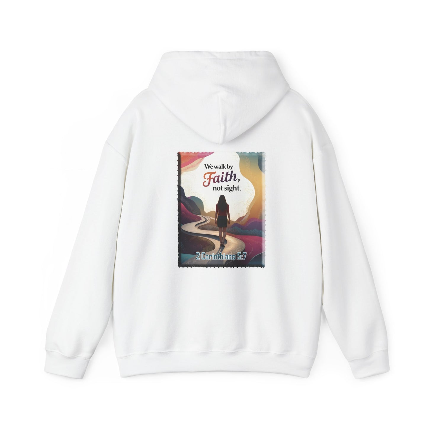 Declaring Your Destiny Purple-Teal logo/ 2 Corinthians 5:7 Unisex Heavy Blend™ Hooded Sweatshirt