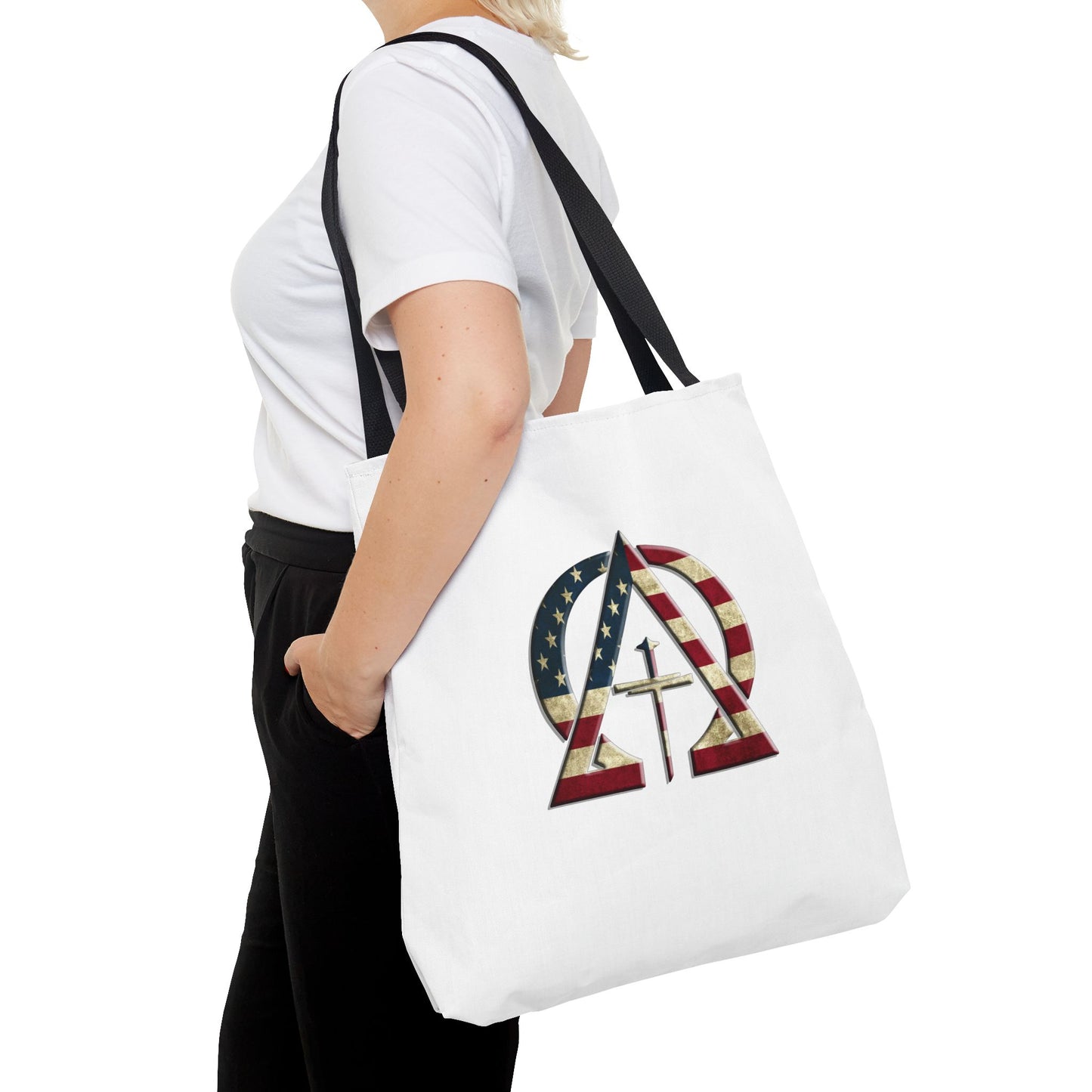 Vintage USA Jesus Christ Is King/ Alpha Omega Christian Tote bag