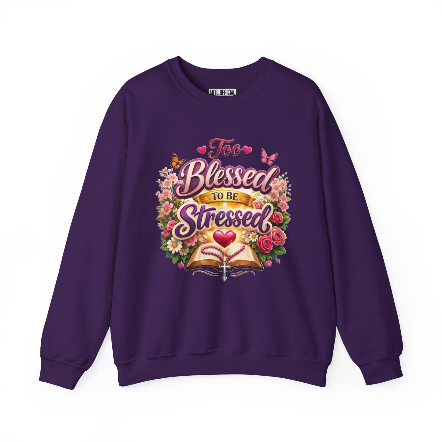 Too Blessed To Be Stressed Nature Edition Unisex Heavy Blend™ Crewneck Sweatshirt
