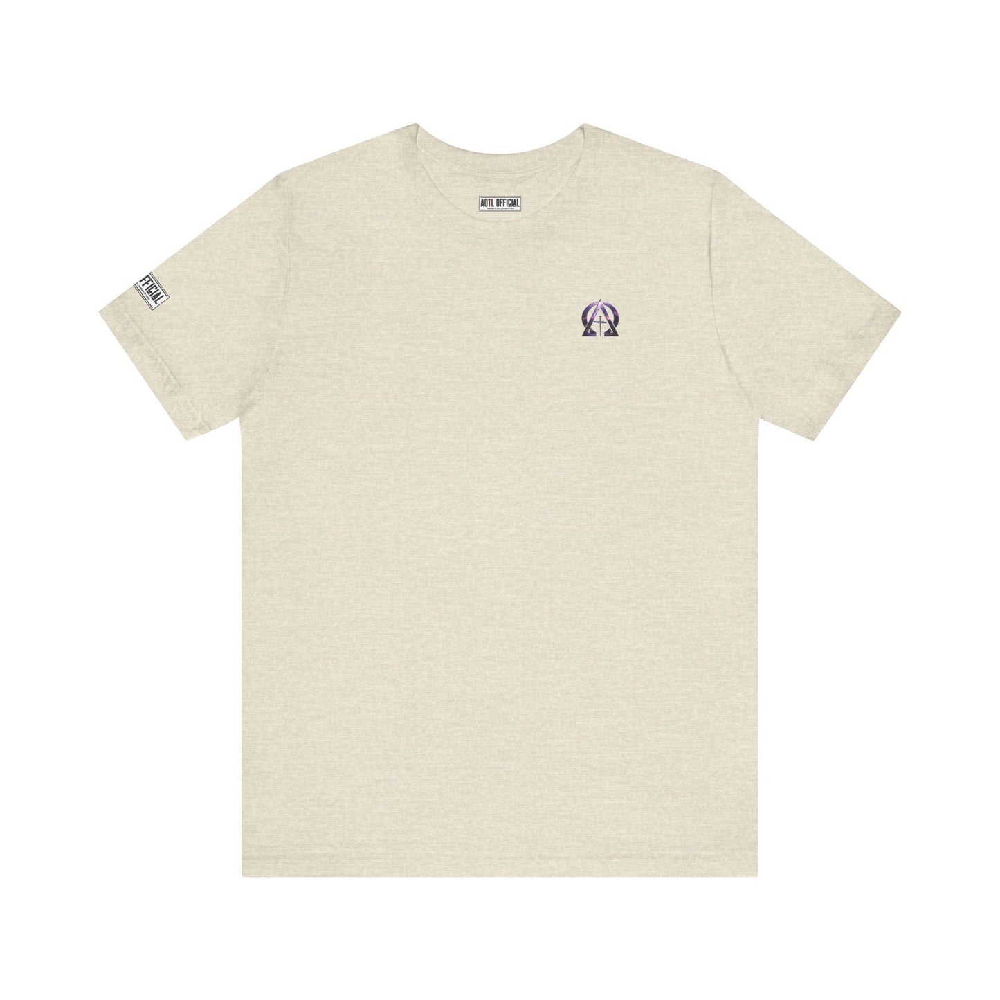 Alpha & Omega Purple Lightning Micro Emblem Unisex Christian T-shirt