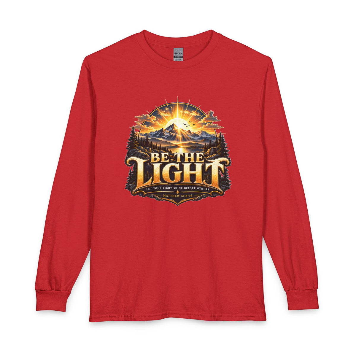 Be the Light – Matthew 5:14-16 Christian Mountain Design Long Sleeve Shirt