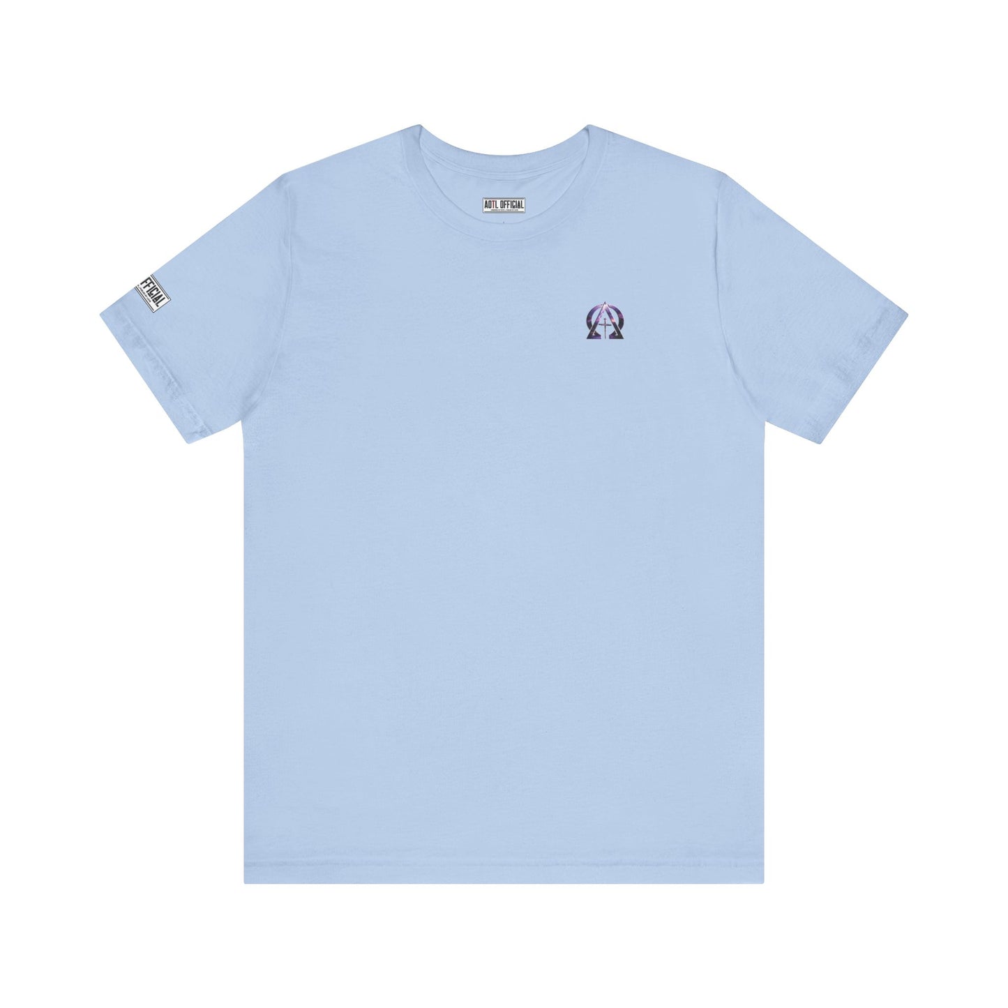 Alpha & Omega Purple Lightning Micro Emblem Unisex Christian T-shirt