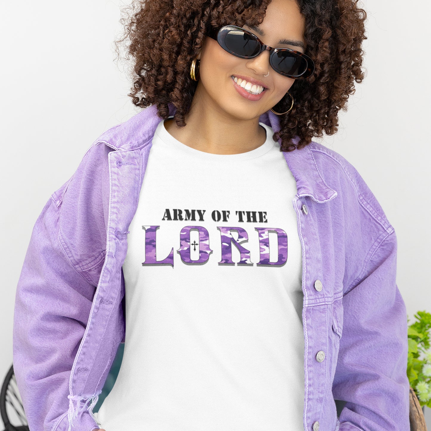 Purple Army Of The Lord Unisex Short Sleeve Tee