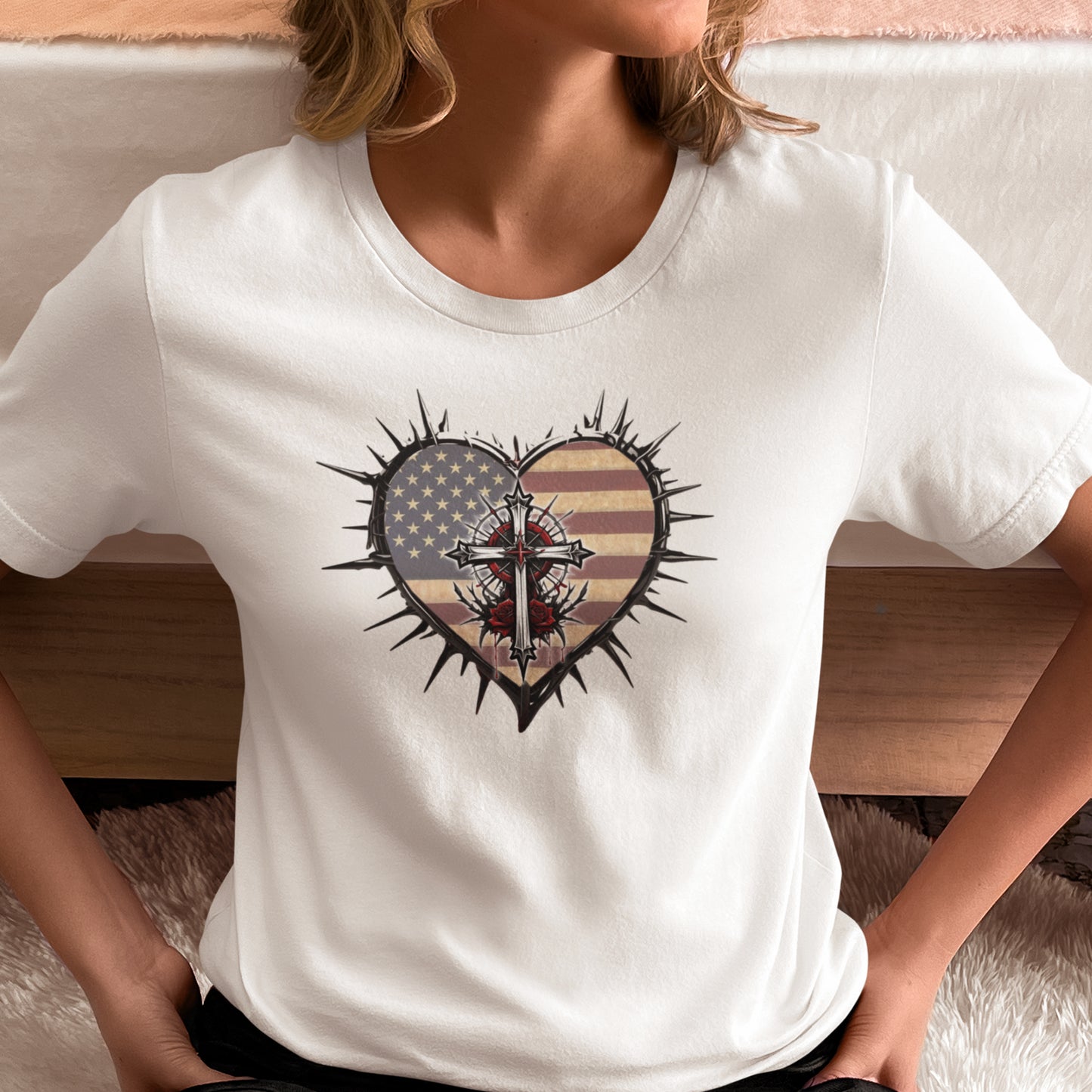 Sacrificial Freedom Christian Patriotic Unisex Short Sleeve Tee