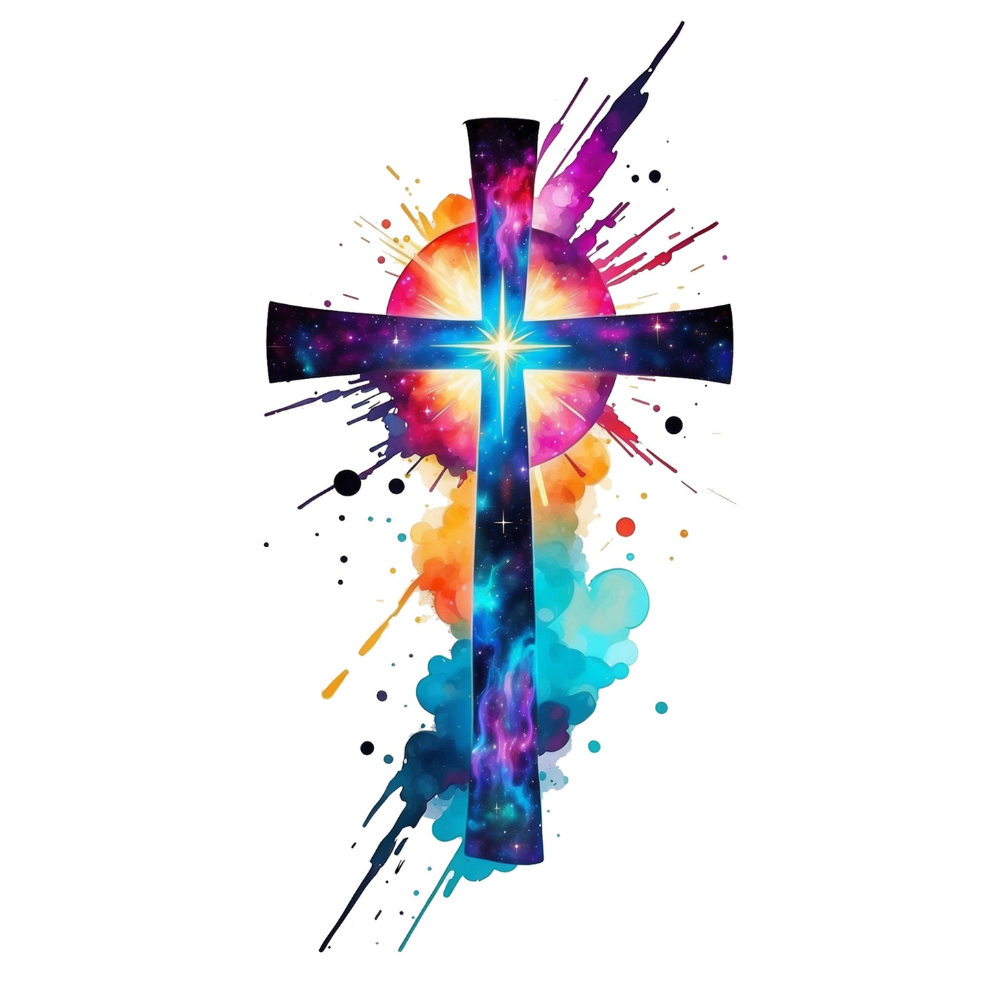Cosmic Reverence Cross Christian Unisex Short Sleeve Tee
