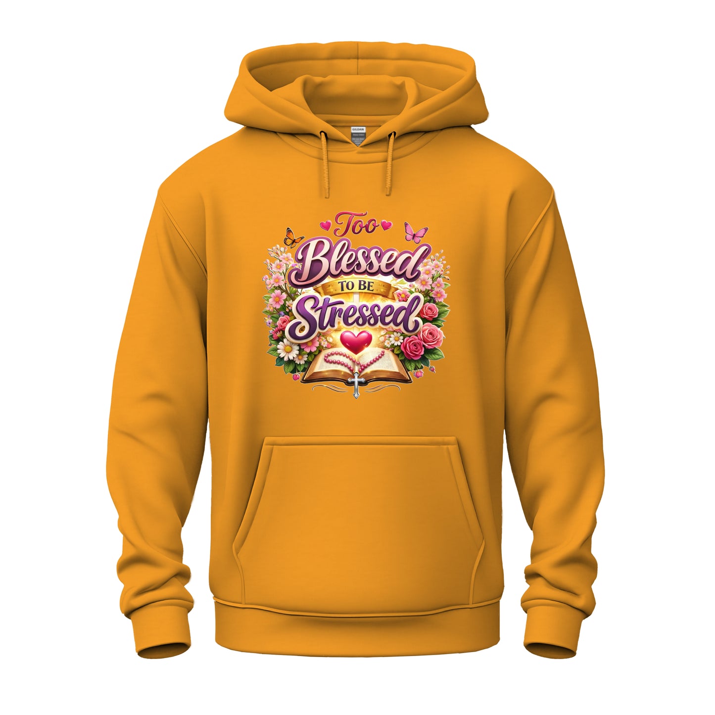 Too Blessed To Be Stressed Nature Edition Christian Unisex Heavy Blend™ Hooded Sweatshirt