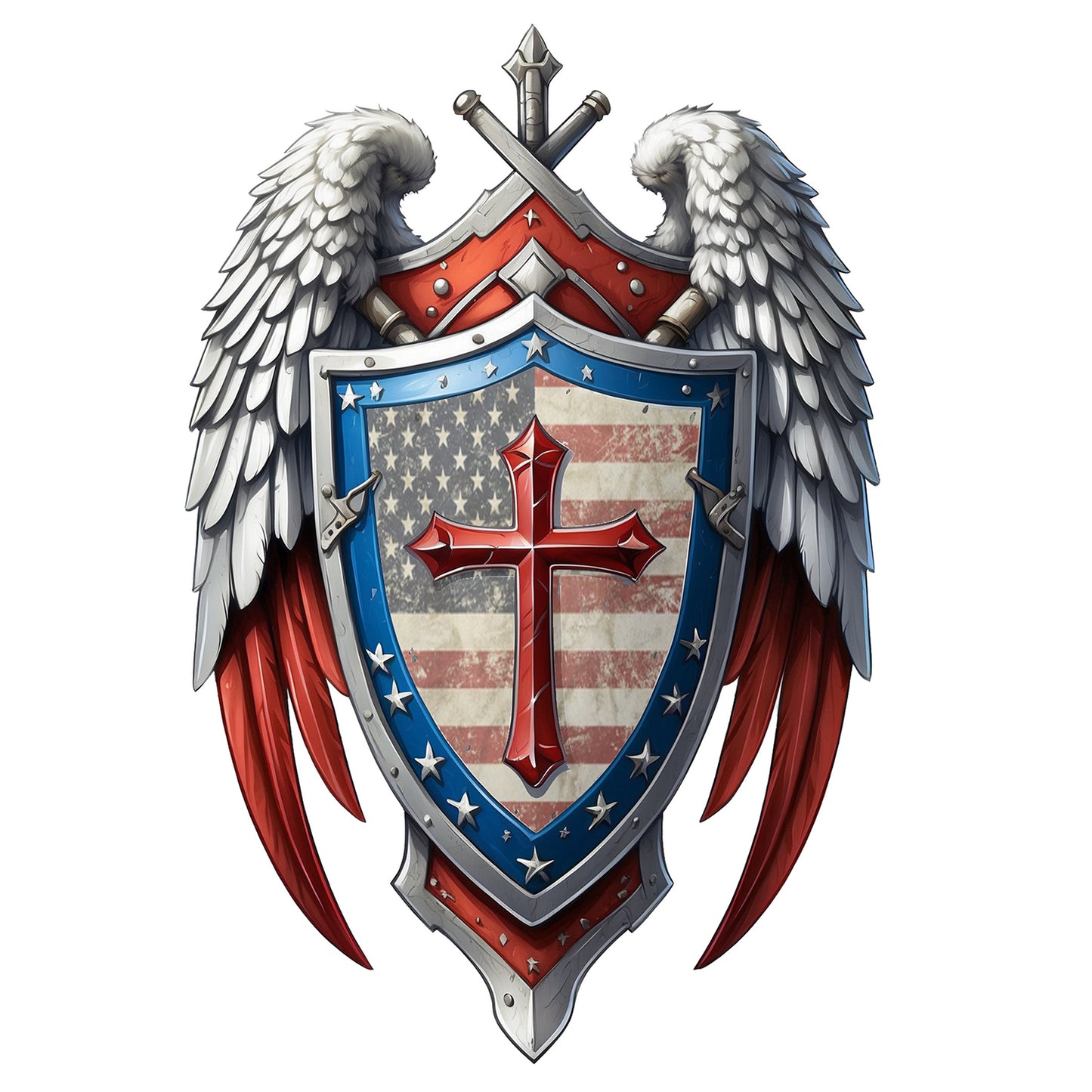 Winged Guardian Christian Patriotic Unisex Short Sleeve Tee