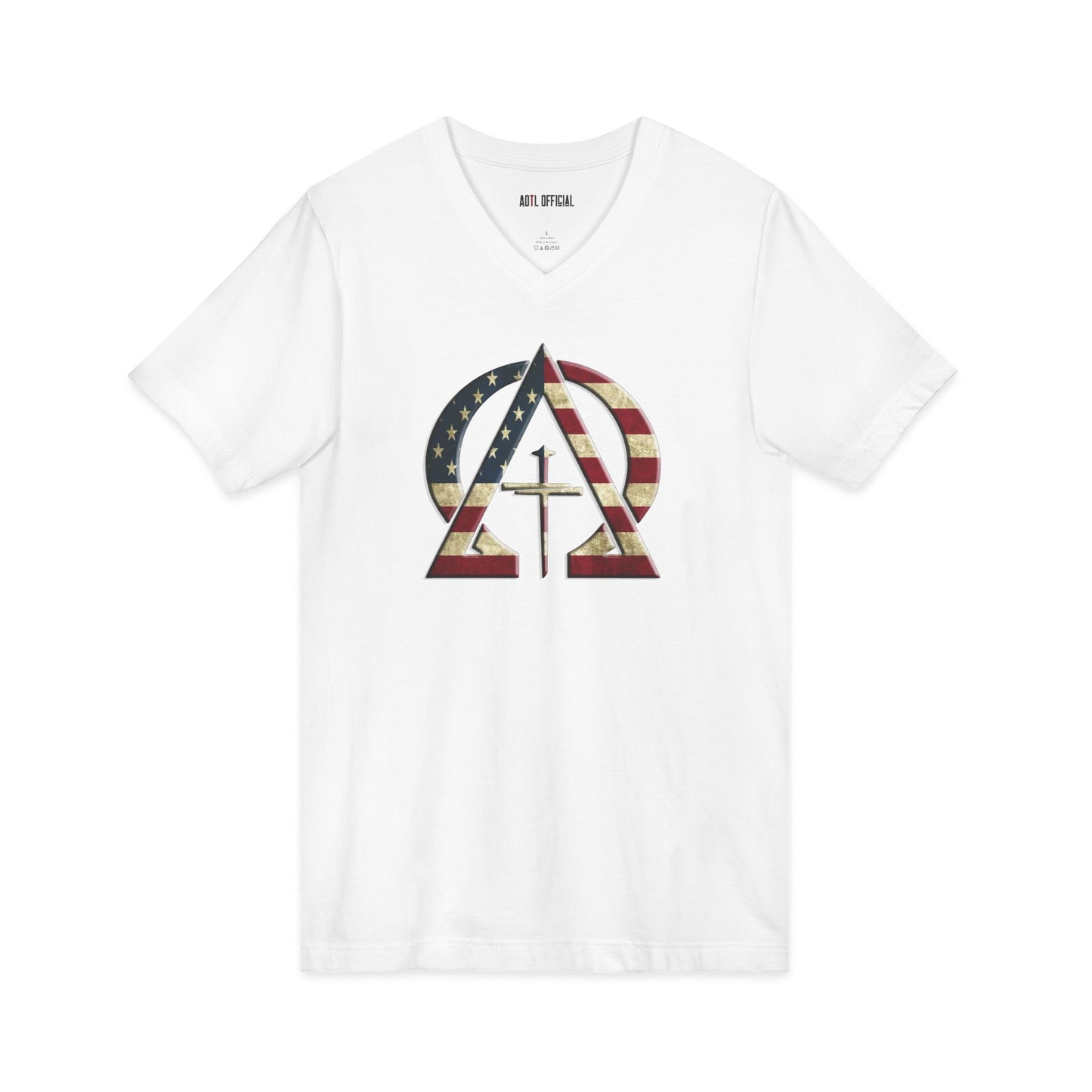 Alpha & Omega Vintage USA  V-Neck Tee