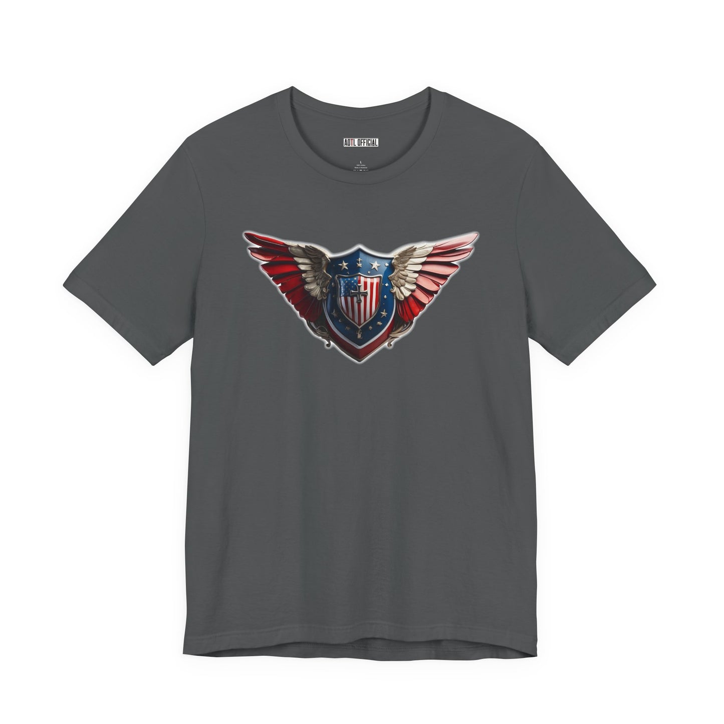 3D Winged Shield Christian Patriotic Unisex Short Sleeve Tee