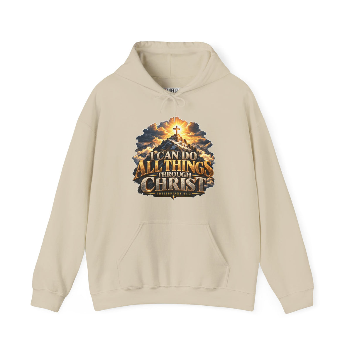 I Can Do All Things Through Christ – Philippians 4:13 Mountain Cross Design Christian Hoodie