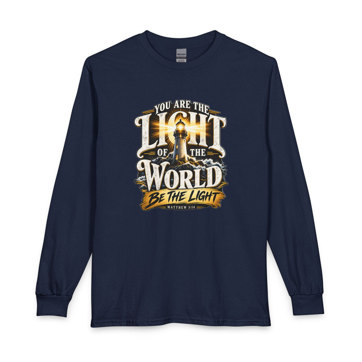 You Are the Light of the World – Matthew 5:14 Lighthouse Design Christian Long Sleeve Shirt