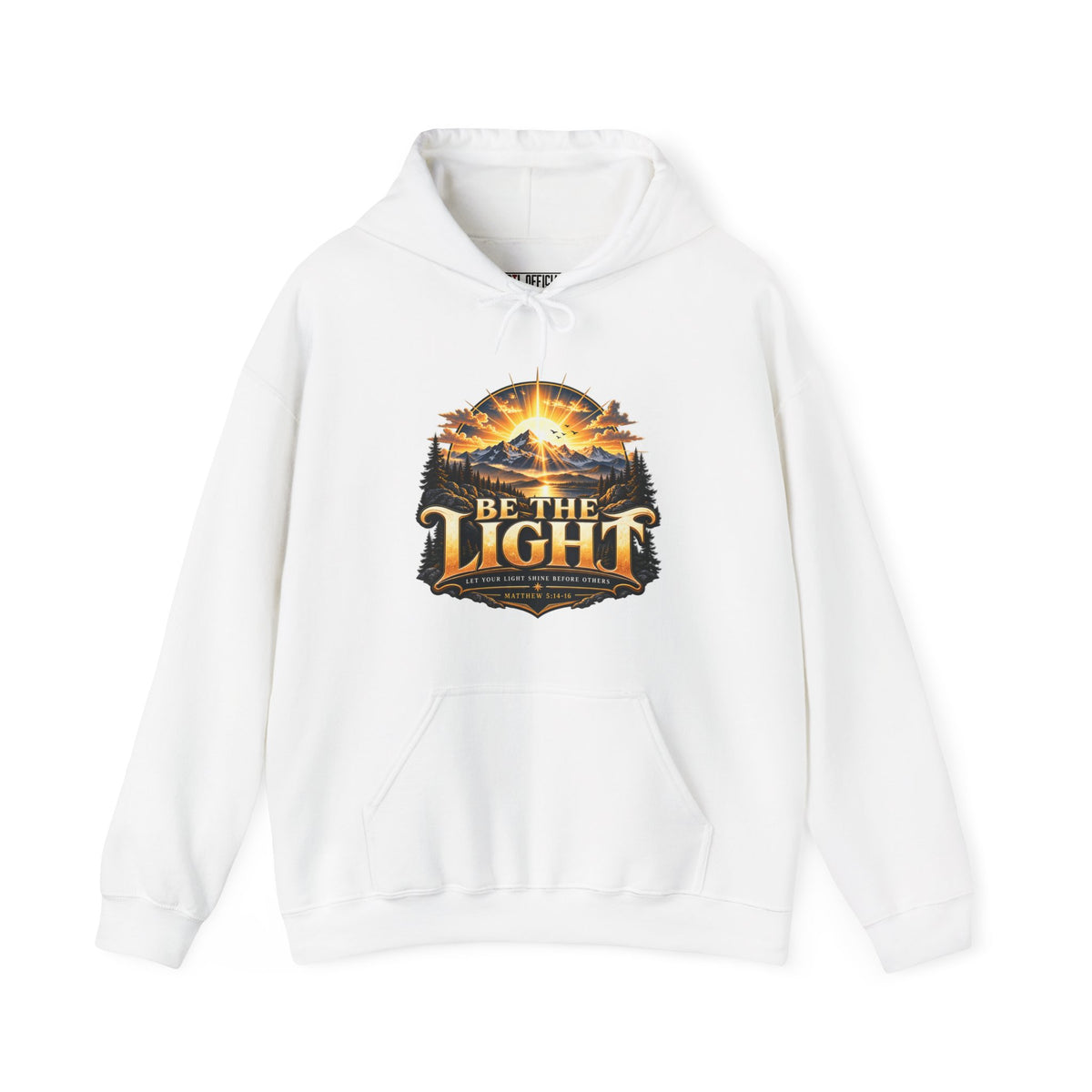 Shop the Be the Light – Matthew 5:14-16 Christian Mountain Design Christian Hoodie.