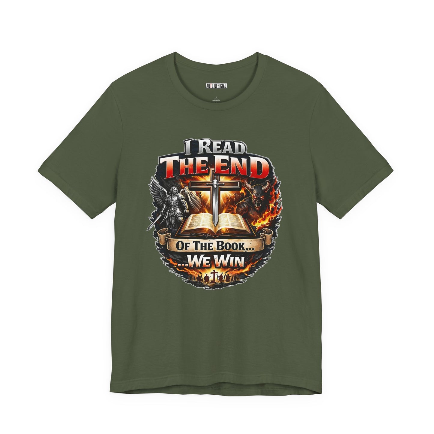 I Read the End of the Book, We Win Christian Short Sleeve Tee